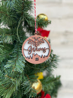 House and snowflake customized ornament