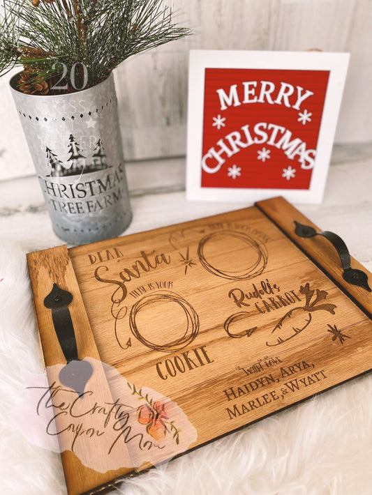 Santa cookies and milk tray PERSONALIZED!