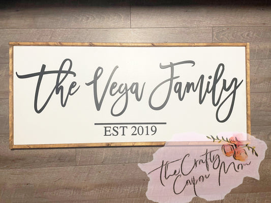 Family custom name sign 20” x 48”