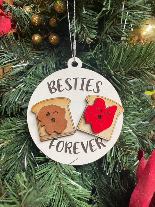 Besties forever PBJ ornament