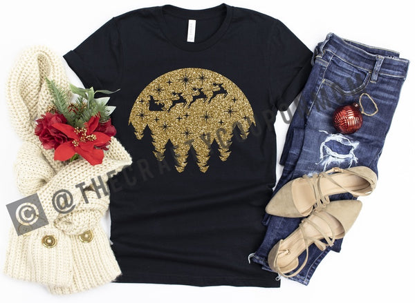 Sparkly gold Christmas view shirt