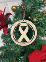 Cancer awareness ribbon ornament
