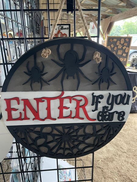 Enter if you dare door hanger