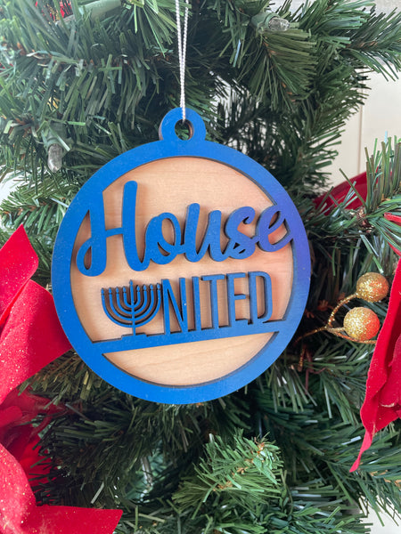 House united menorah ornament