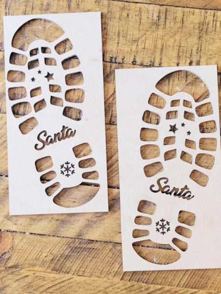 Santa Boot Print, Santa Stencil, Santa Shoe Print, DIY Christmas, Santa  Footprint. 